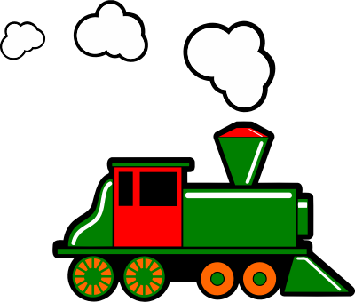 A cartoon train